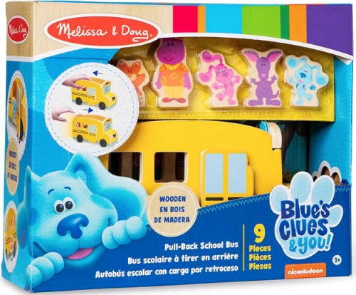 Melissa & Doug Blues Clues Wooden Pull-Back School Bus