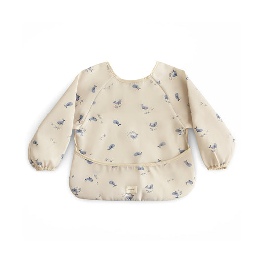 Mushie Long Sleeve Bib - Whales