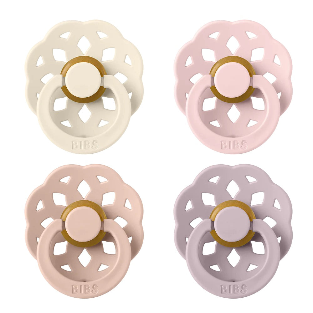 BIBS Boheme Pacifiers / Dummies 4 Pack - Ivory/Blush/Blossom/Dusky Lilac
