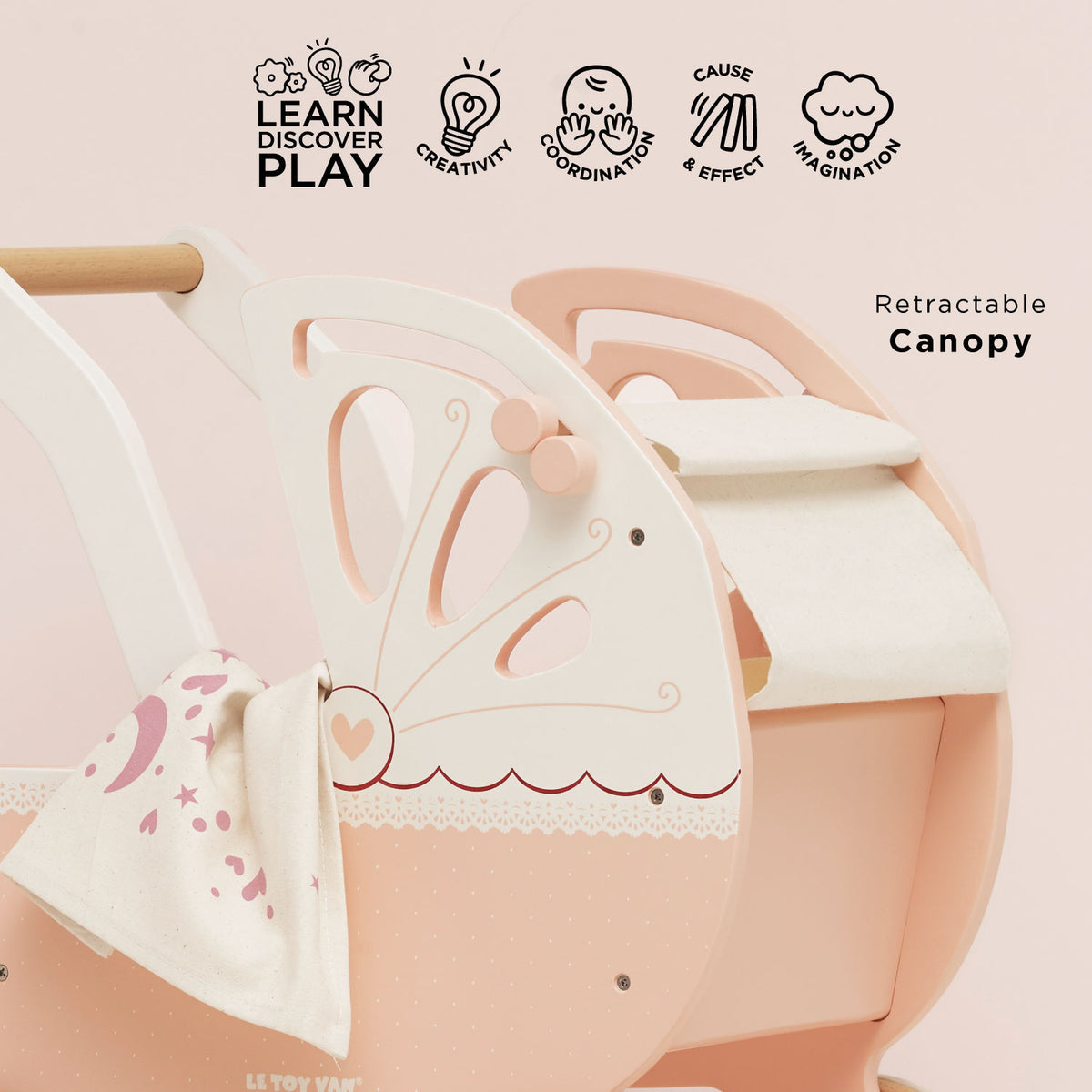 Le Toy Van – Wooden Retro Doll Pram