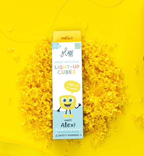 Glo Pals: Water Activated Light-Up Sensory Cubes - Alex (Yellow) 4pc