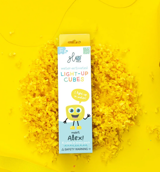 Glo Pals: Water Activated Light-Up Sensory Cubes - Alex (Yellow) 4pc