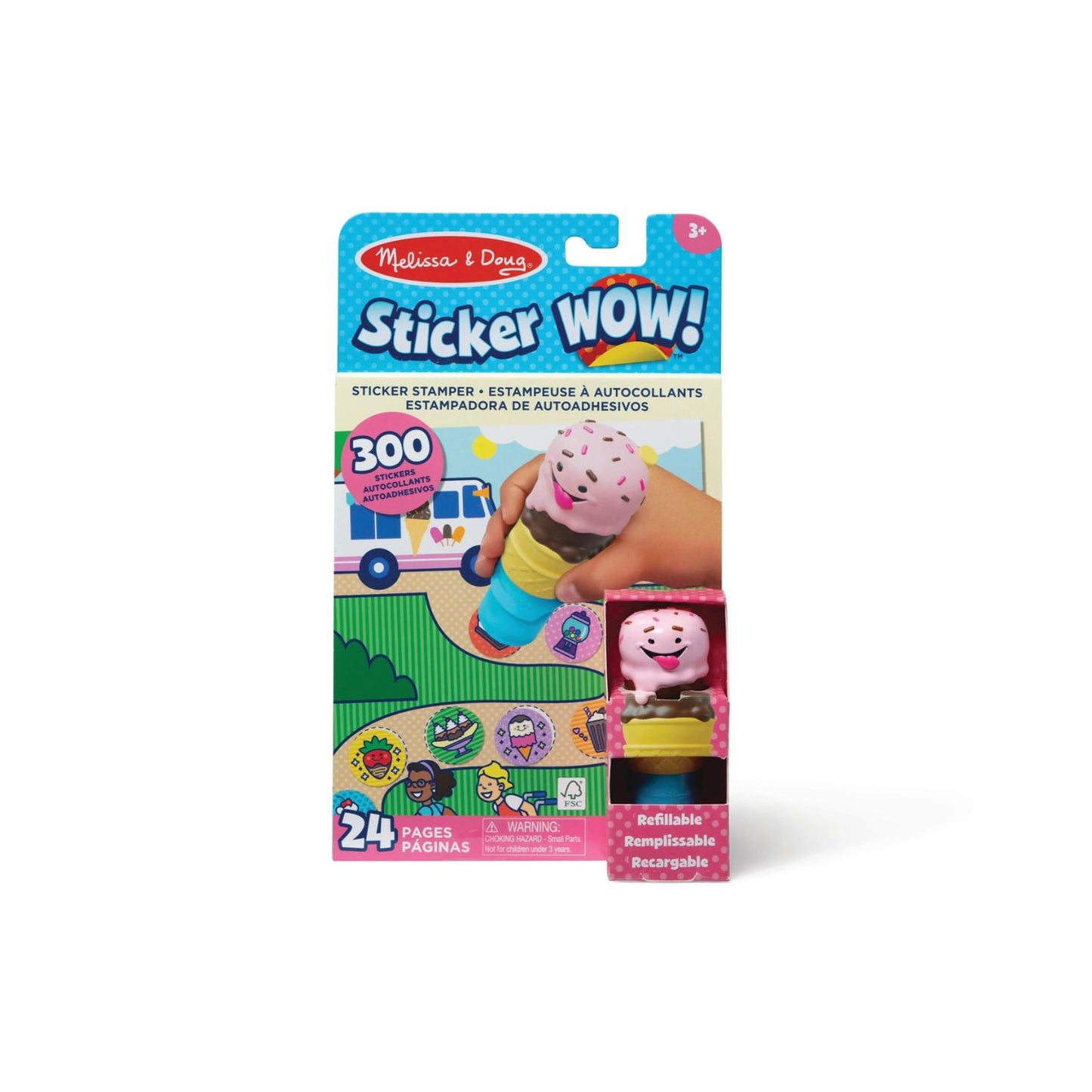 Melissa & Doug Sticker WOW! – Sticker Stamper & Activity Pad – Ice Cream