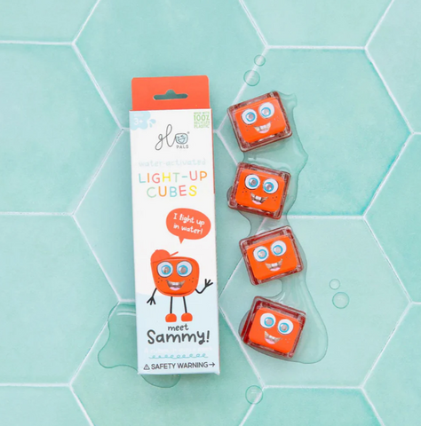 Glo Pals: Water Activated Light-Up Sensory Cubes - Sammy (Red) 4pc