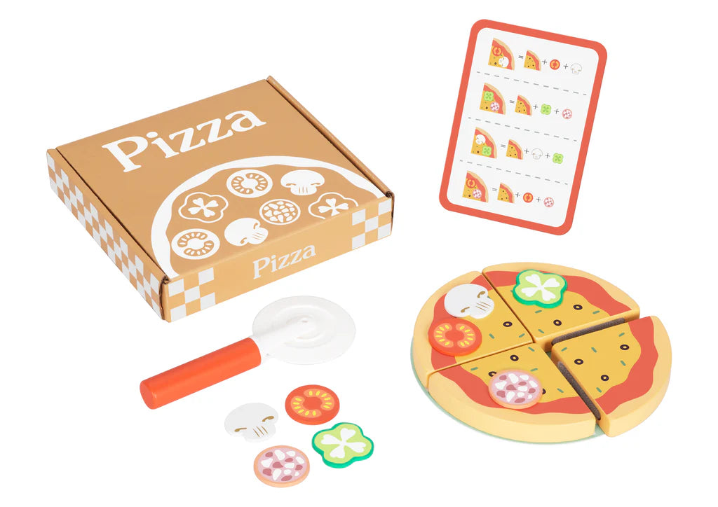 Wooden Pizza Set Cutting Activity play set