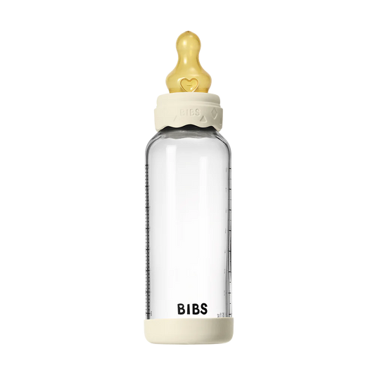 BIBS Boheme Glass Baby Bottle 240ml Latex - Ivory