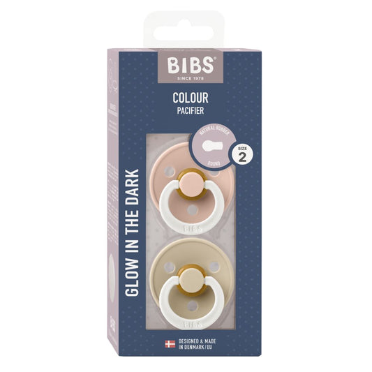 BIBS Colour Night GLOW 2 Pack - Blush/ Vanilla