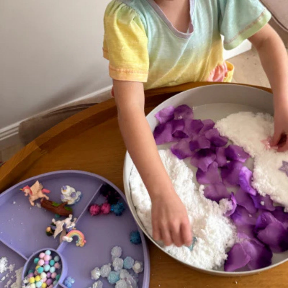 Jellystone Designs - Sensory Tray Play with Illustrated Silicone Lid - Soft Blue
