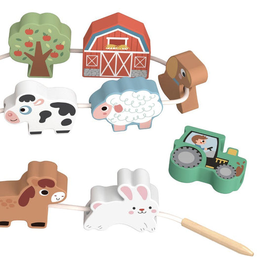 TookyToy - Fine Motor Lacing Farm Animals Set