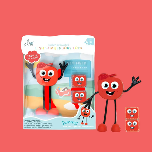 Glo Pals: Water Activated Light-Up Sensory Toys - Sammy (Red) 3pc