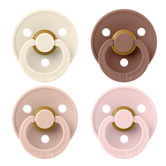 BIBS Colour Pacifiers / Dummies 4 Pack -Ivory/Blush/Woodchuck/Blossom