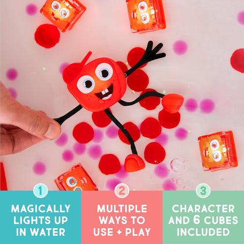 Glo Pals: Water Activated Light-Up Sensory Toys - Sammy (Red) 3pc