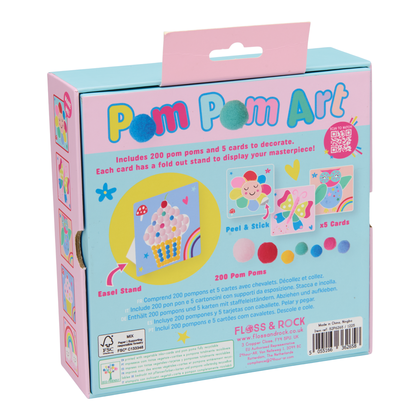 Floss & Rock Pom Pom Art - Rainbow