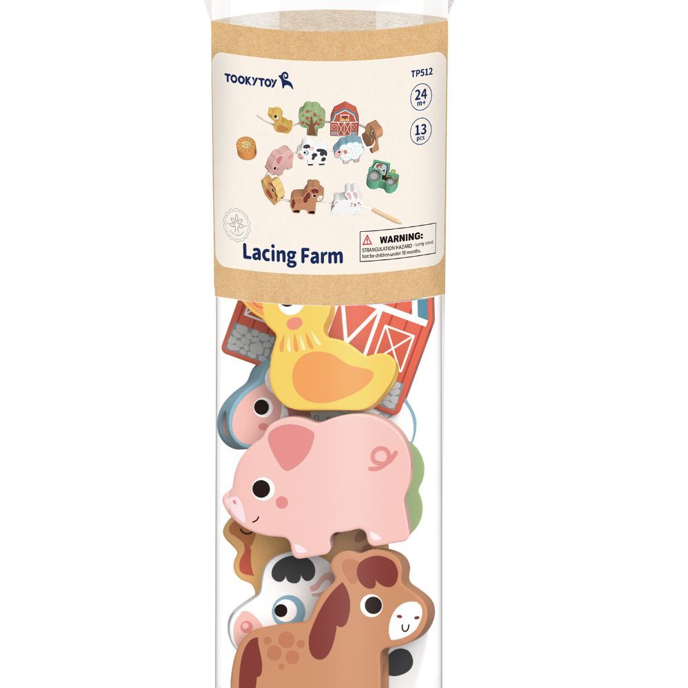 TookyToy - Fine Motor Lacing Farm Animals Set