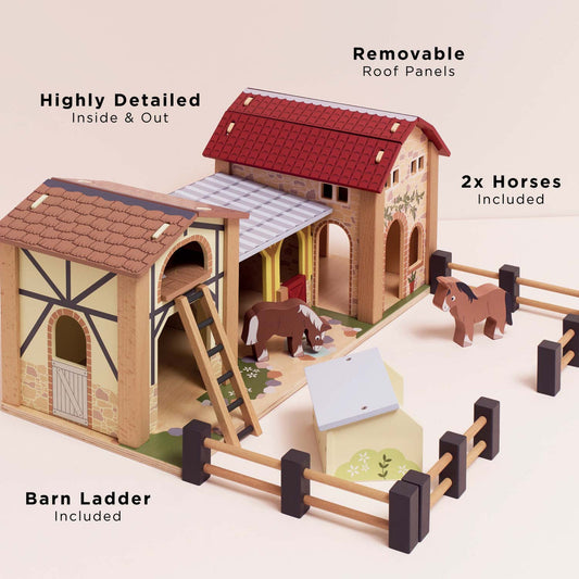 Le Toy Van - Wooden Farmyard Stables