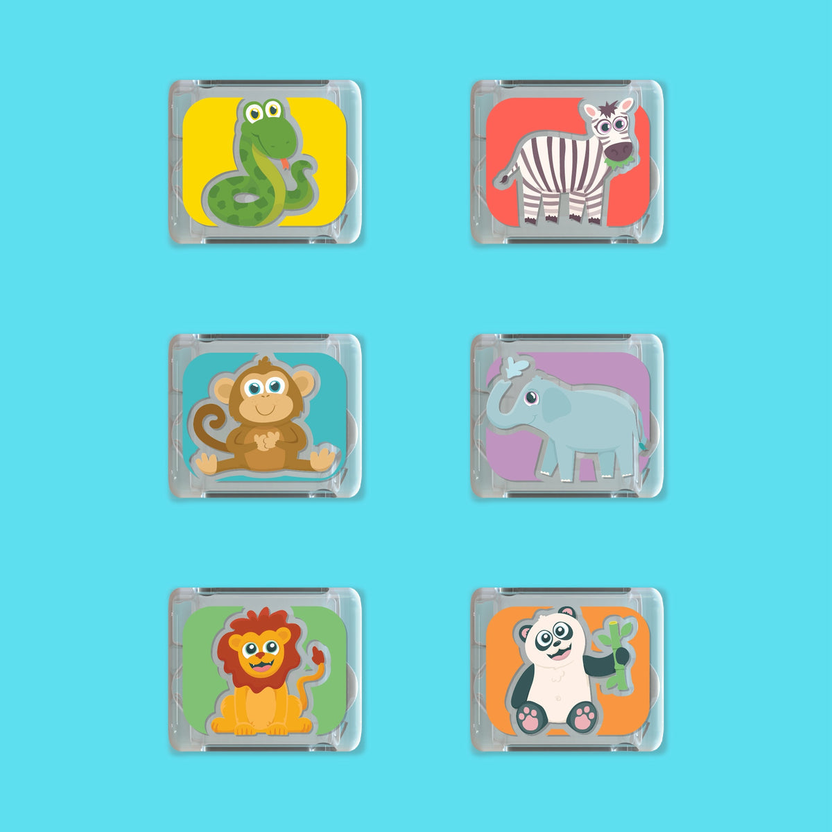 Glo Pals – Water Activated Light-Up Sensory Toys – Zoo (6 Pack)