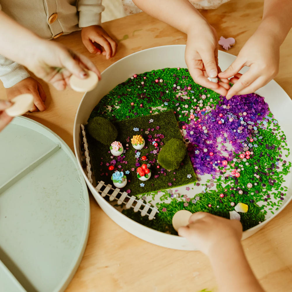 Jellystone Designs - Sensory Tray Play with Illustrated Silicone Lid - Sage