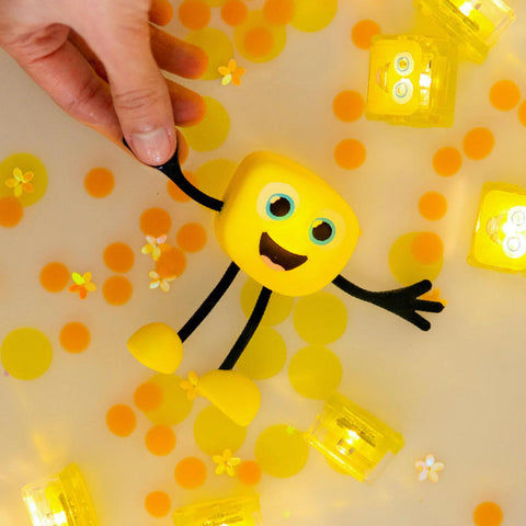 Glo Pals: Water Activated Light-Up Sensory Toys - Alex (Yellow) 3pc