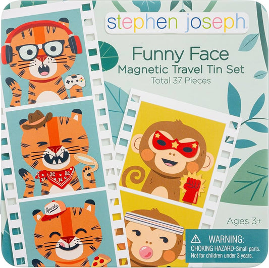 Stephen Joseph Magnetic Travel Tin Funny Faces - Zoo