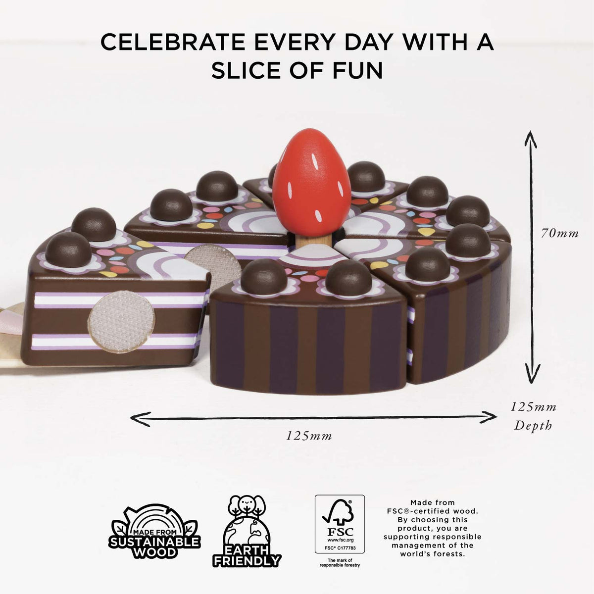 Le Toy Van Chocolate Gateau Sliceable Cake – Kleine Muis