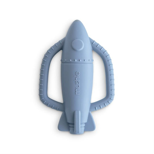 Mushie Sensory Rocket Rattle Teether - Tradewinds
