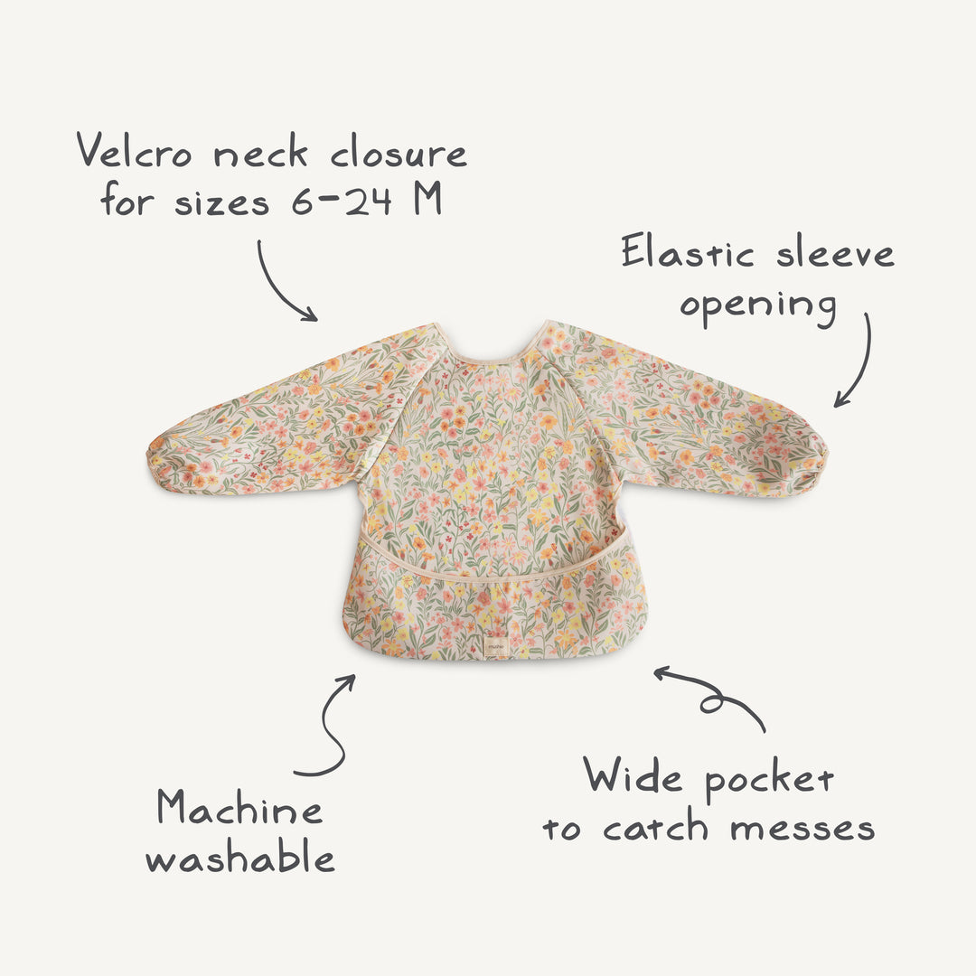 Mushie Long Sleeve Bib - Rainbows