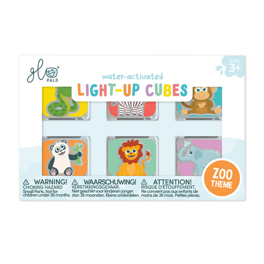 Glo Pals – Water Activated Light-Up Sensory Toys – Zoo (6 Pack)