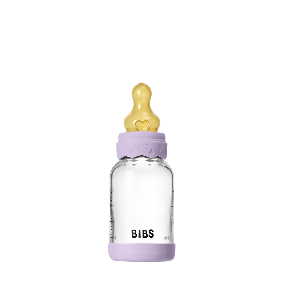 BIBS Boheme Glass Baby Bottle 120ml Latex - Violet Sky