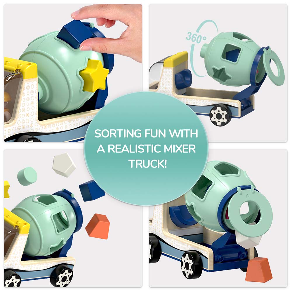 TopBright - Shape Sorting Truck with Wooden Blocks for Toddlers