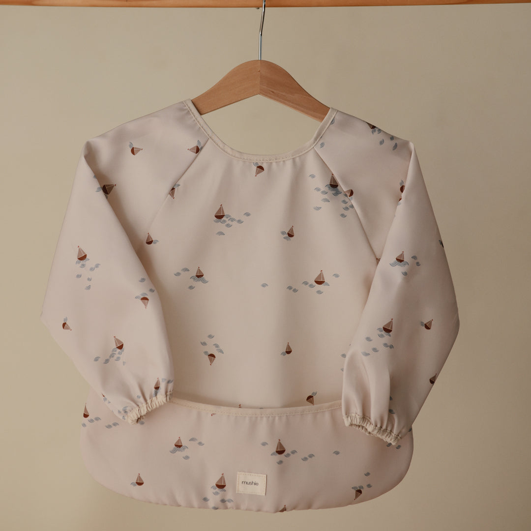 Mushie Long Sleeve Bib - Boats