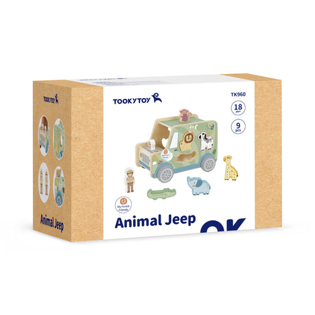 TookyToy – My Animal Friends – Safari Jeep Shape Sorting Toy 8pcs