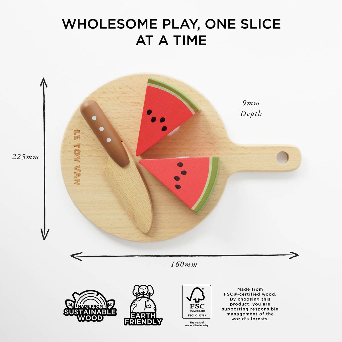 Le Toy Van Wooden Chopping Board & Sliceable Play Food