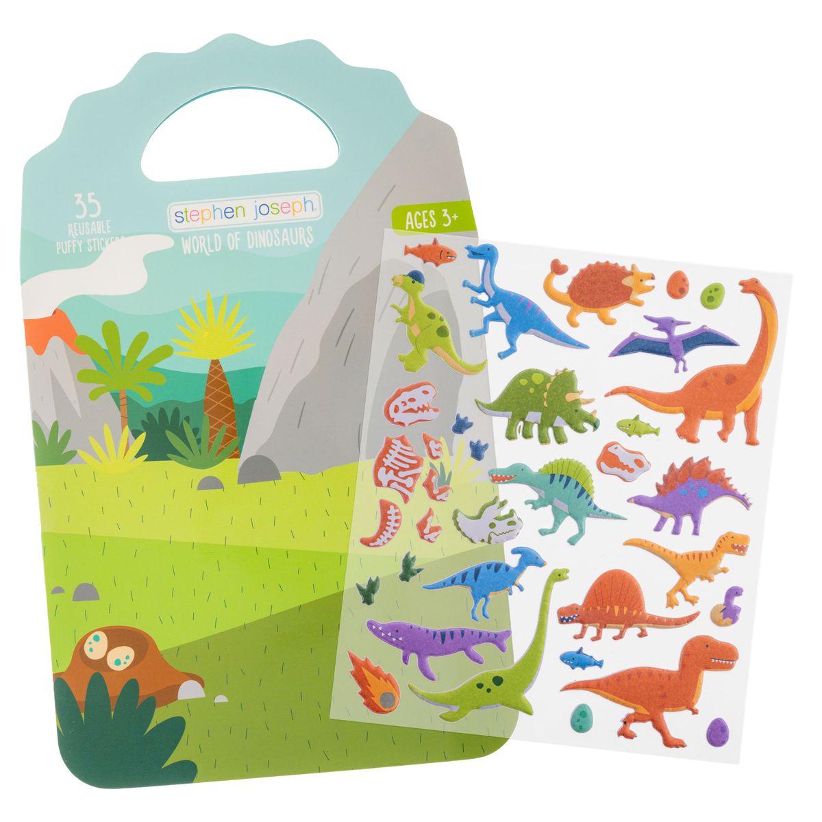 Stephen Joseph Reusable Puffy Stickers World of Dinosaurs