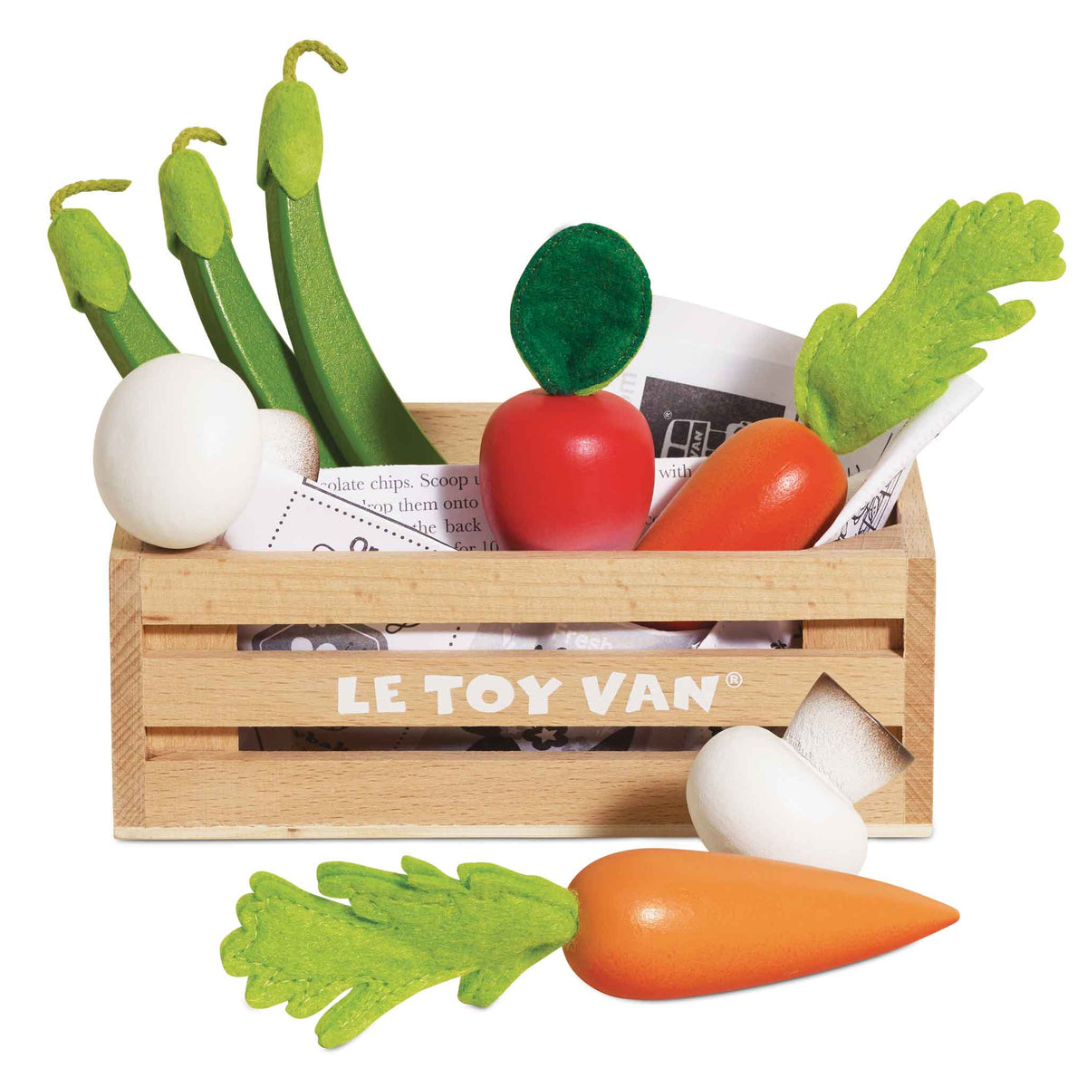 Le Toy Van Harvest Vegetables Wooden Food Crate