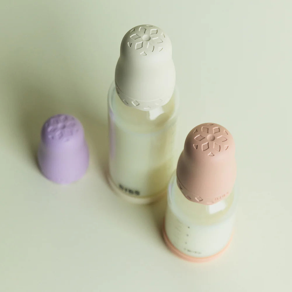 BIBS Boheme Glass Baby Bottle 240ml Latex - Ivory