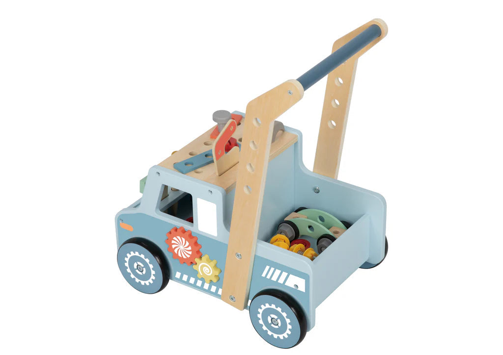 TookyToy – 2-in-1 Wooden Tool Bench & Baby Walker – 46 Pieces