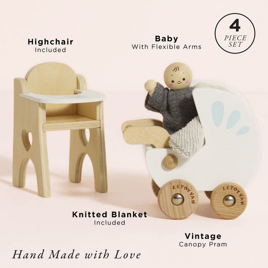 Le Toy Van Dolls House Nursery & Baby Set