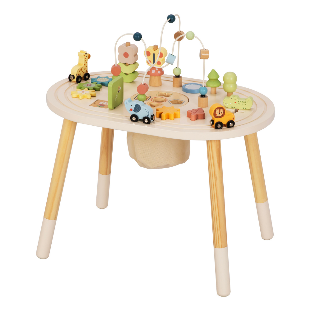 TookyToy - Wooden Multi-Activity Busy Board Table