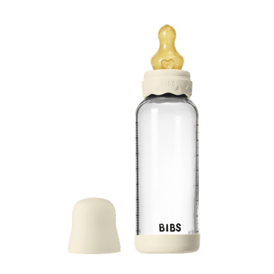 BIBS Boheme Glass Baby Bottle 240ml Latex - Ivory