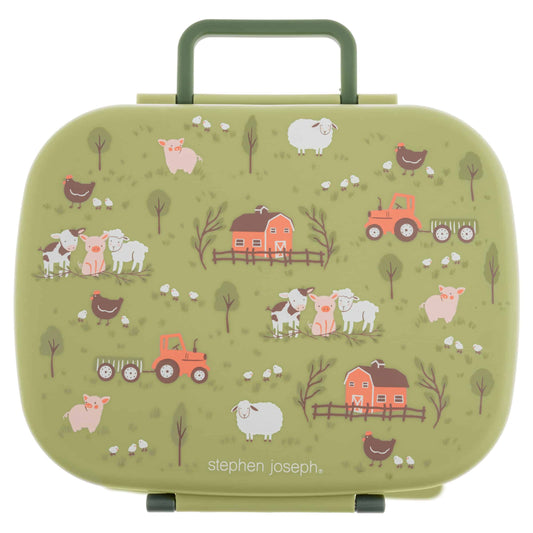 Stephen Joseph Bento Lunch Box with Removable Tray - Farm