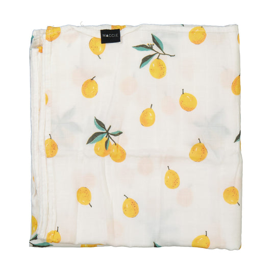 MACCIE bamboo muslin swaddle baby blanket l little lemon squeezy