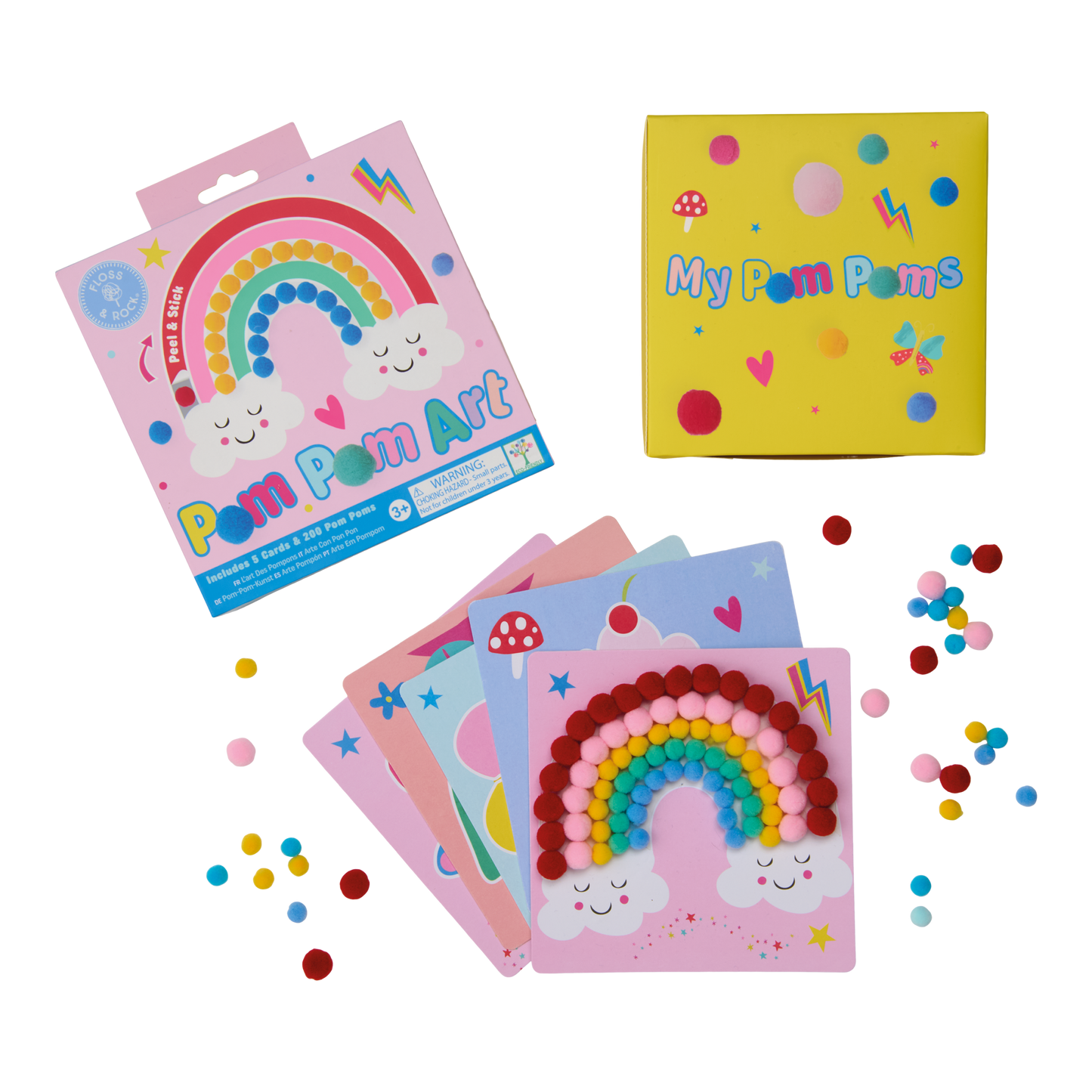 Floss & Rock Pom Pom Art - Rainbow