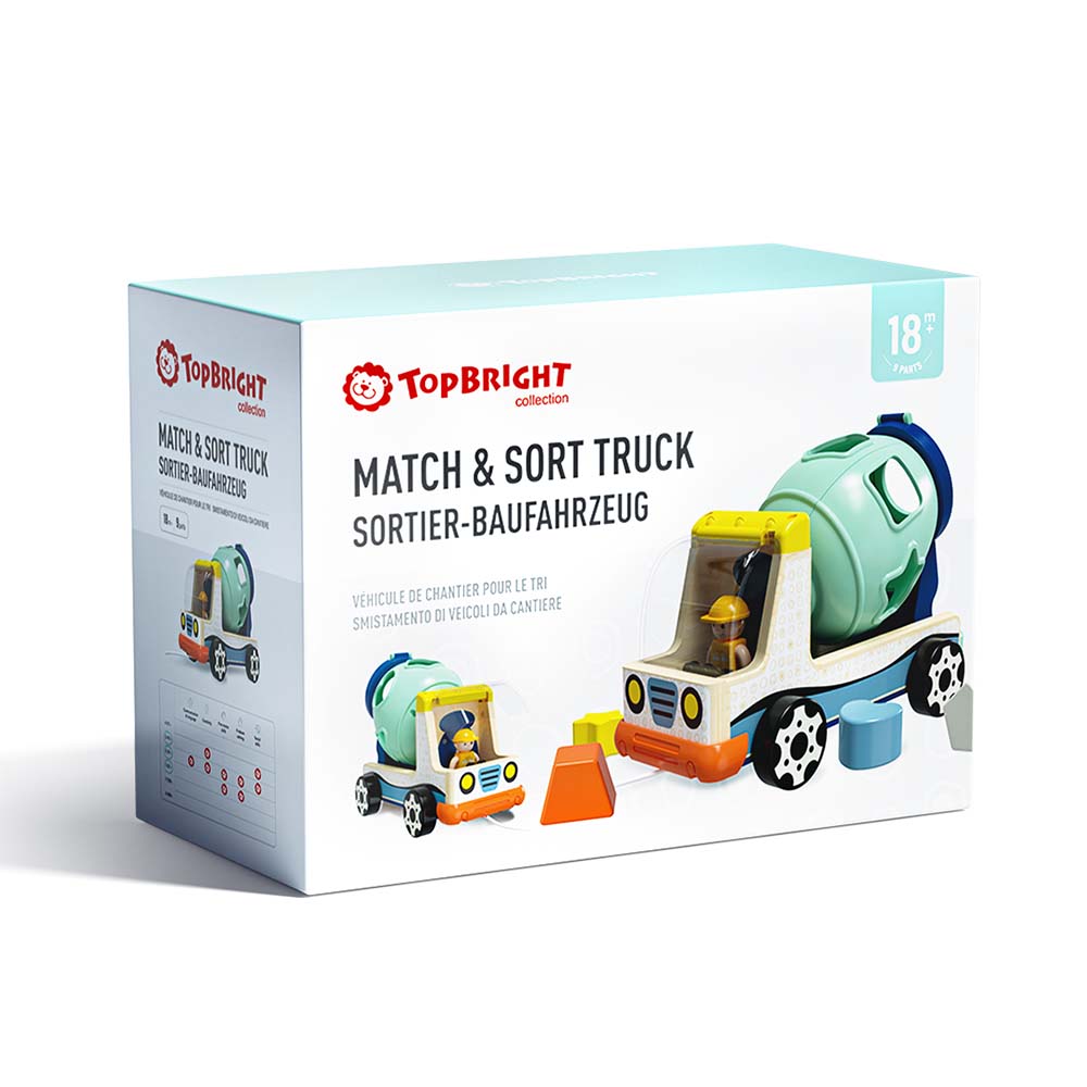 TopBright - Shape Sorting Truck with Wooden Blocks for Toddlers