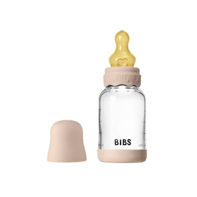 BIBS Boheme Glass Baby Bottle 120ml Latex - Blush