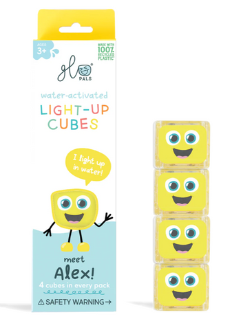 Glo Pals: Water Activated Light-Up Sensory Cubes - Alex (Yellow) 4pc