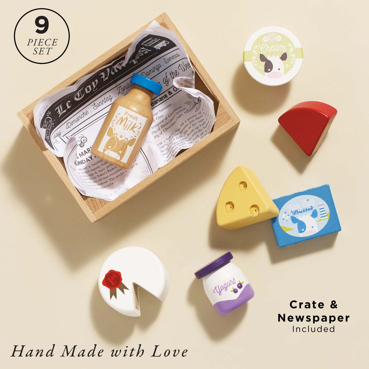 Cheese & Dairy Wooden Market Crate