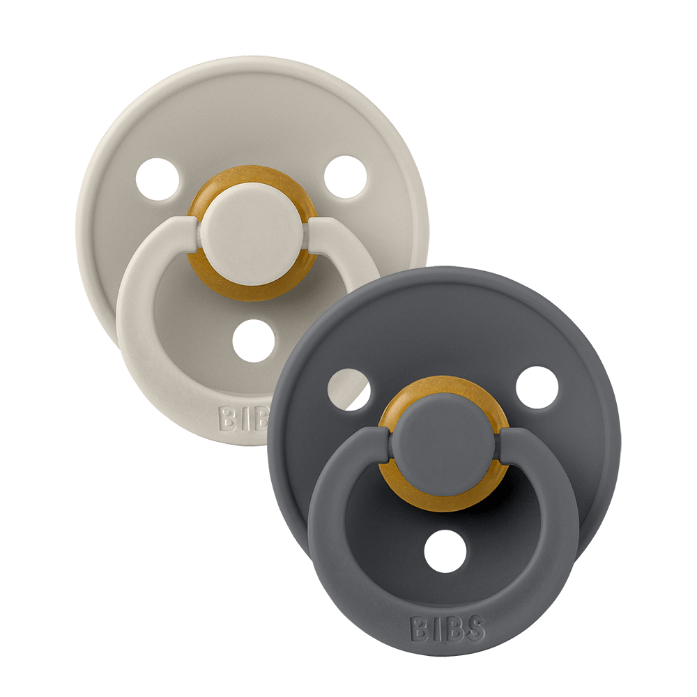 BIBS COLOUR Colour Pacifiers 2 Pack - Sand/Iron
