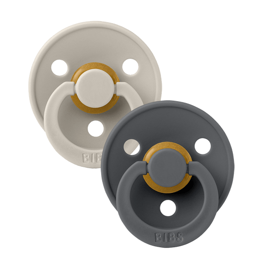 BIBS COLOUR Colour Pacifiers 2 Pack - Sand/Iron