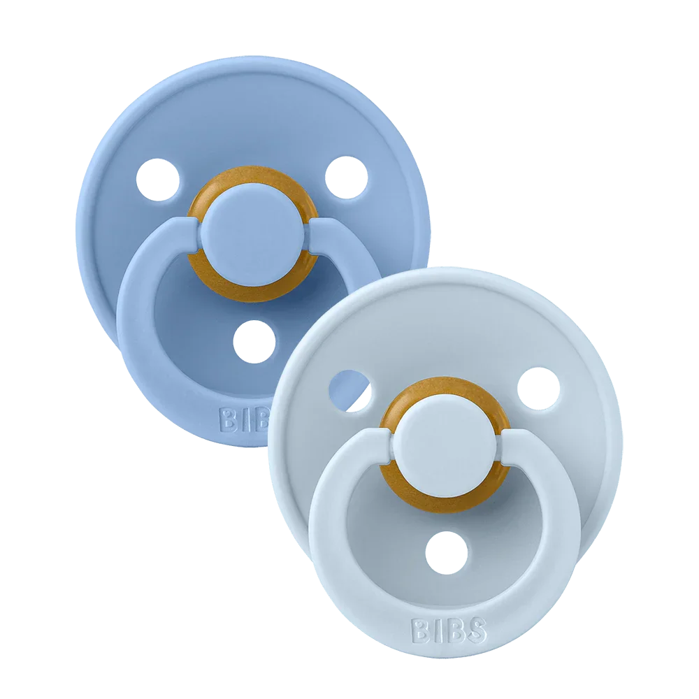 BIBS Colour Pacifiers 2 Pack - Sky Blue/Baby Blue