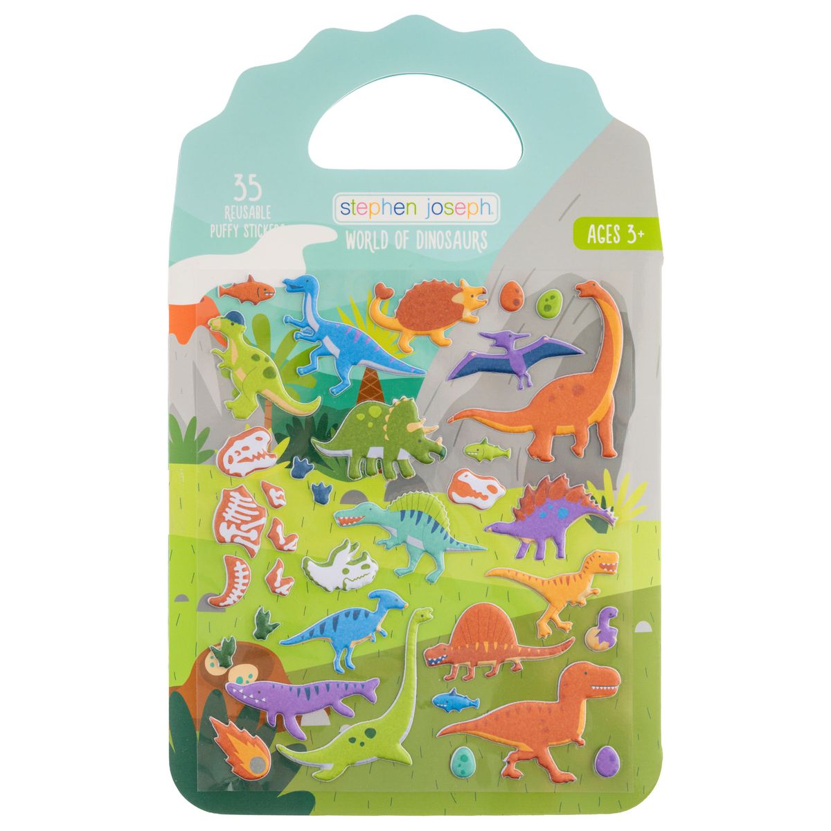Stephen Joseph Reusable Puffy Stickers World of Dinosaurs